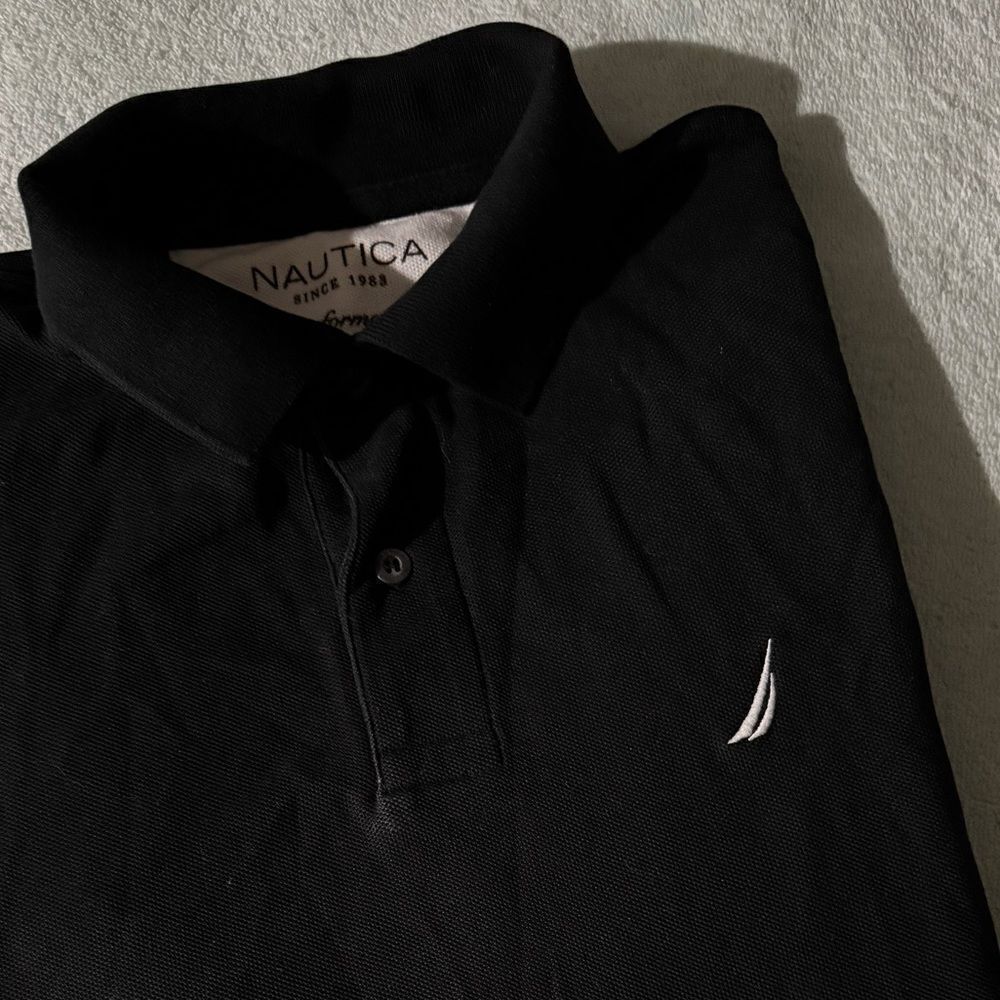 NAUTICA CLASSIC FIT MENS LONG SLEEVE POLO SHIRT M